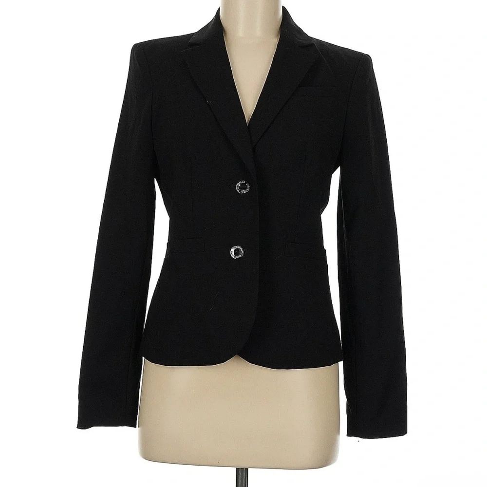 Calvin Klein Black Tailored Blazer with Notched Lapels NWOT - Picture 1 of 12